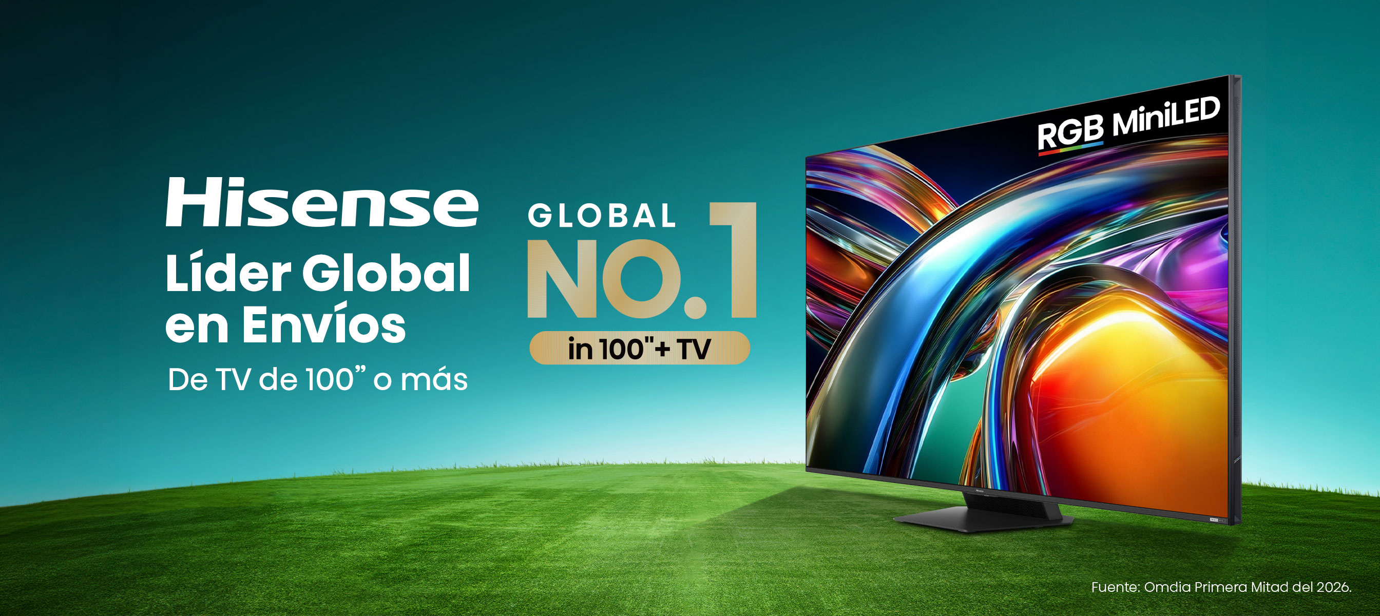 Omdia H1 2026: Hisense se posiciona como la marca No. 1 a nivel mundial en envíos de TVs de 100 pulgadas o más